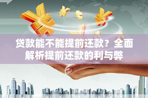 甘谷贷款能不能提前还款？全面解析提前还款的利与弊