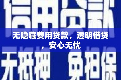 甘谷无隐藏费用贷款，透明借贷，安心无忧