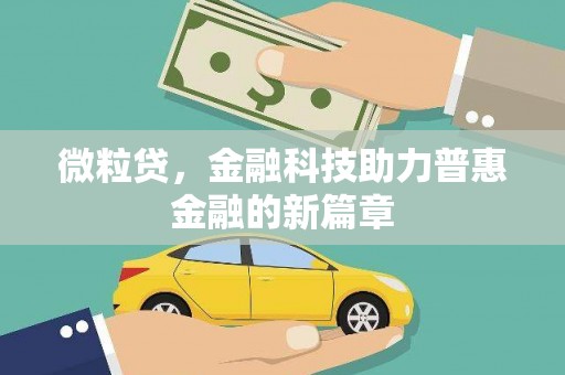 甘谷微粒贷，金融科技助力普惠金融的新篇章