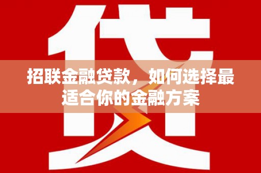 甘谷招联金融贷款，如何选择最适合你的金融方案