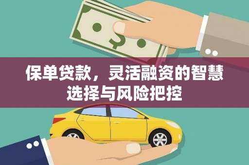 甘谷保单贷款，灵活融资的智慧选择与风险把控