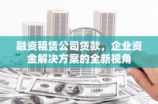 甘谷融资租赁公司贷款，企业资金解决方案的全新视角