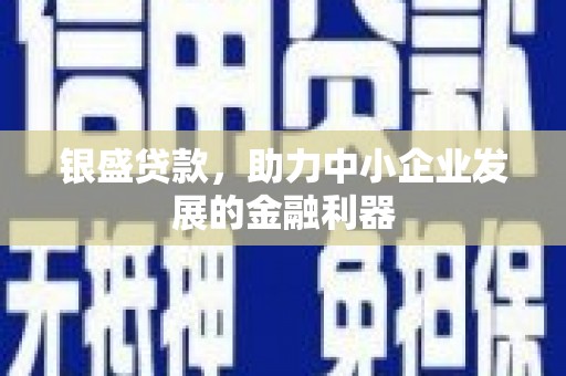 甘谷银盛贷款，助力中小企业发展的金融利器
