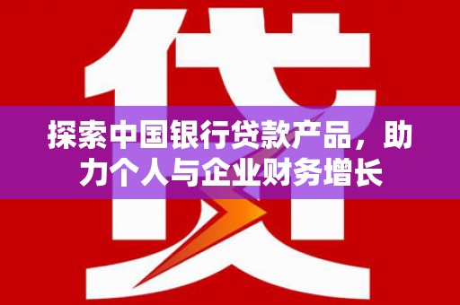 甘谷探索中国银行贷款产品，助力个人与企业财务增长