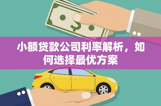 甘谷小额贷款公司利率解析，如何选择最优方案