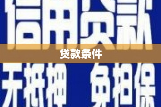 甘谷贷款条件