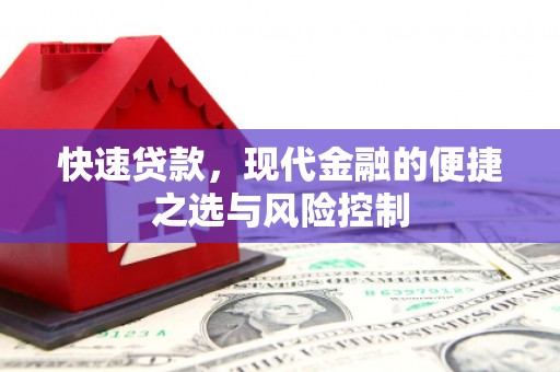 甘谷快速贷款，现代金融的便捷之选与风险控制