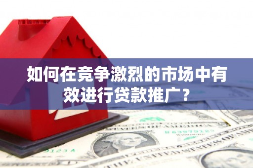甘谷如何在竞争激烈的市场中有效进行贷款推广？