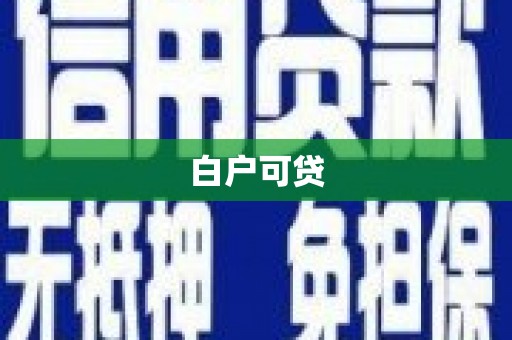 甘谷白户可贷