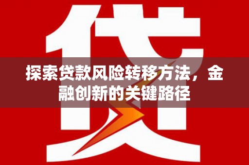 甘谷探索贷款风险转移方法，金融创新的关键路径