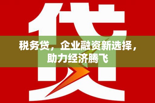 甘谷税务贷，企业融资新选择，助力经济腾飞