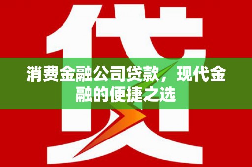 甘谷消费金融公司贷款，现代金融的便捷之选