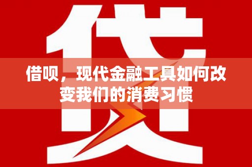 甘谷借呗，现代金融工具如何改变我们的消费习惯