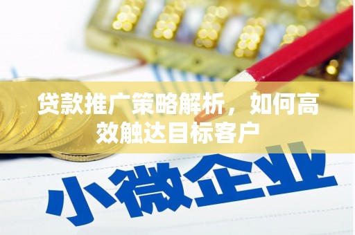 甘谷贷款推广策略解析，如何高效触达目标客户