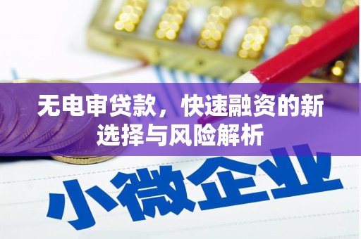 甘谷无电审贷款，快速融资的新选择与风险解析