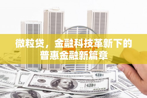 甘谷微粒贷，金融科技革新下的普惠金融新篇章
