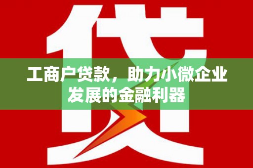 甘谷工商户贷款，助力小微企业发展的金融利器