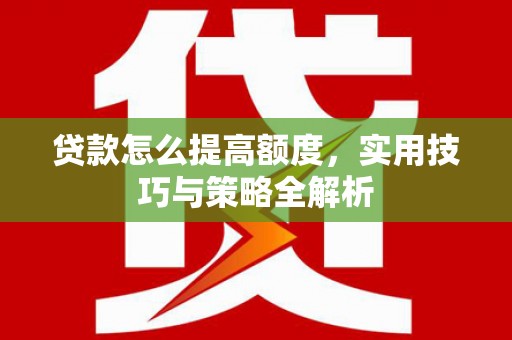 甘谷贷款怎么提高额度，实用技巧与策略全解析
