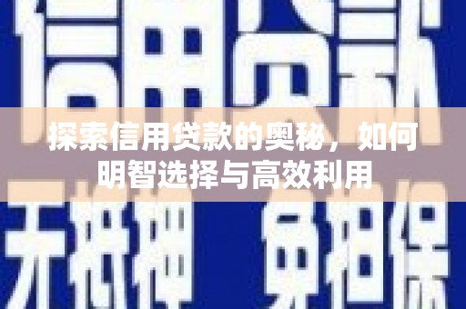 甘谷探索信用贷款的奥秘，如何明智选择与高效利用