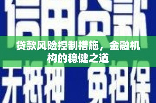 甘谷贷款风险控制措施，金融机构的稳健之道