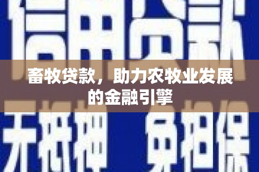 甘谷畜牧贷款，助力农牧业发展的金融引擎