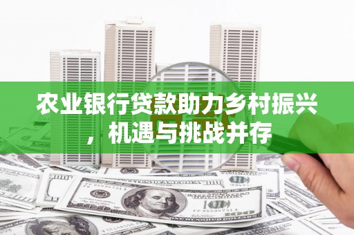 甘谷农业银行贷款助力乡村振兴，机遇与挑战并存