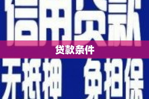 甘谷贷款条件