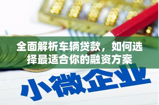 甘谷全面解析车辆贷款，如何选择最适合你的融资方案