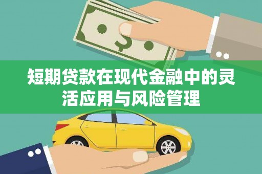 甘谷短期贷款在现代金融中的灵活应用与风险管理