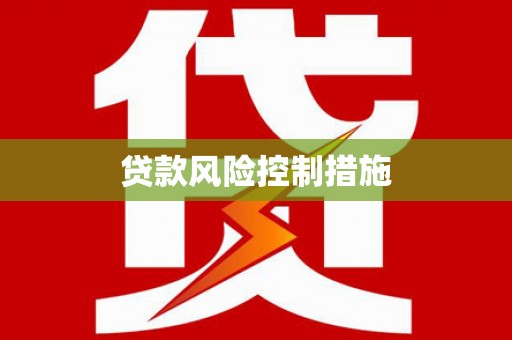 甘谷贷款风险控制措施